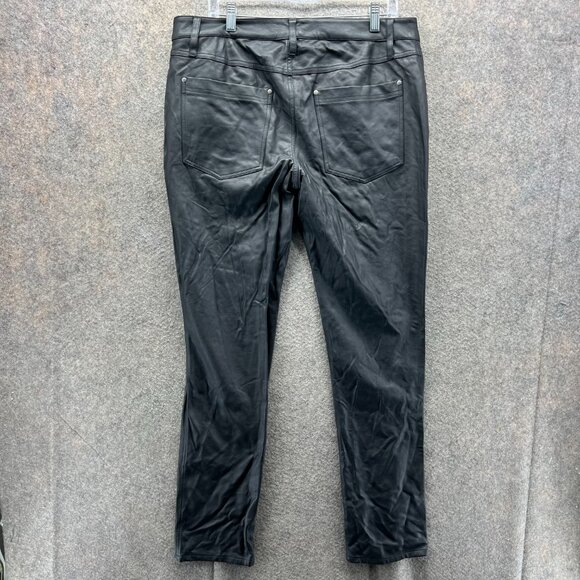 Tripp NYC Pants Men 34 Black Faux Leather Punk Goth Slim Fit Rock Style Y2K - Picture 10 of 11